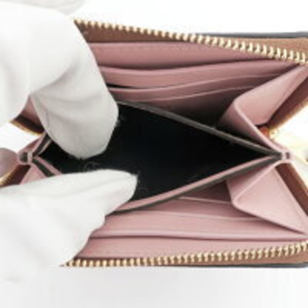 Burberry round neck coin case compact leather accessory top zip closure - Picture 6 of 7